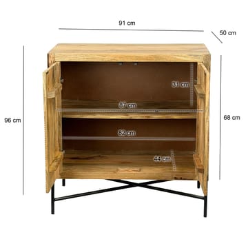 Livano skjenk 91 cm 3D-mønster industriell stil - varm lysebrun og svart - Oppbevaring - Oppbevaringsmøbler - Sideboard & skjenker