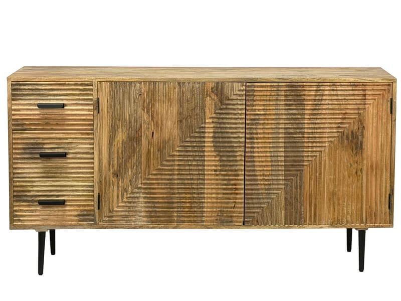 Livara skjenk 160 cm industriell stil - lys naturbrun og svart - Oppbevaring - Oppbevaringsmøbler - Sideboard & skjenker