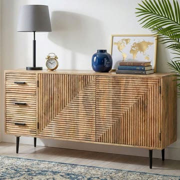 Livara skjenk 160 cm industriell stil - lys naturbrun og svart - Oppbevaring - Oppbevaringsmøbler - Sideboard & skjenker