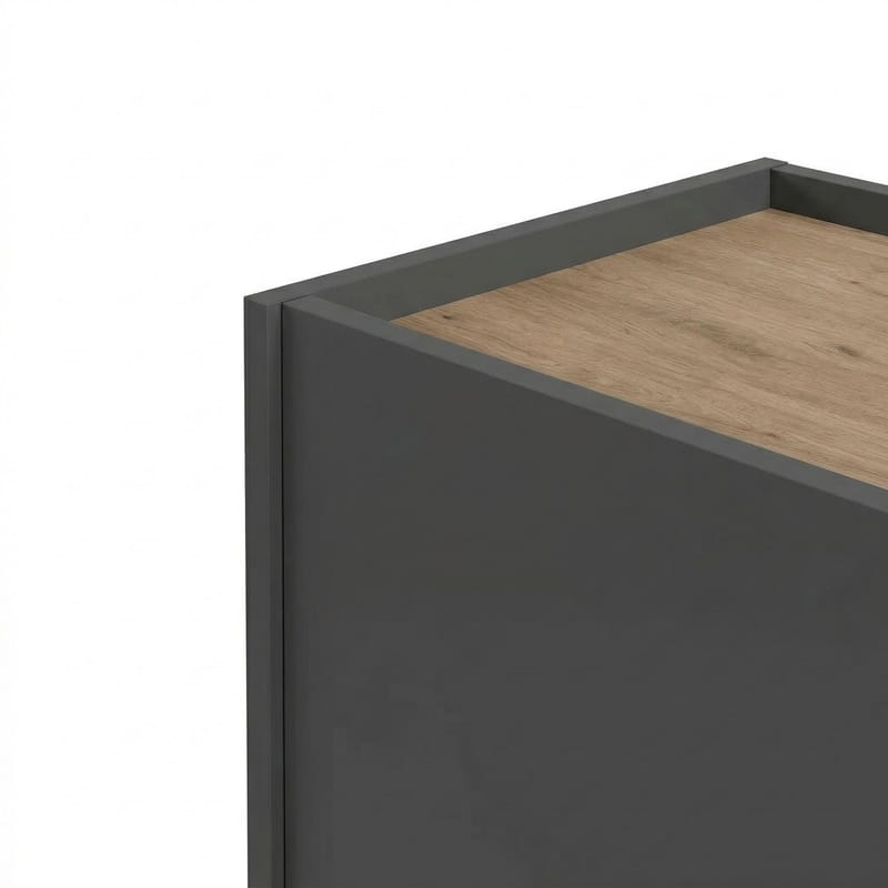 Lomar Konsoll 150x82,9x40,5 cm - Antrasitt/Naturlig eik Svart - Oppbevaring - Oppbevaringsmøbler - Sideboard & skjenker