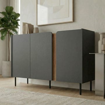 Lomar Konsoll 150x82,9x40,5 cm - Antrasitt/Naturlig eik Svart - Oppbevaring - Oppbevaringsmøbler - Sideboard & skjenker