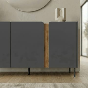 Lomar Konsoll 150x82,9x40,5 cm - Antrasitt/Naturlig eik Svart - Oppbevaring - Oppbevaringsmøbler - Sideboard & skjenker