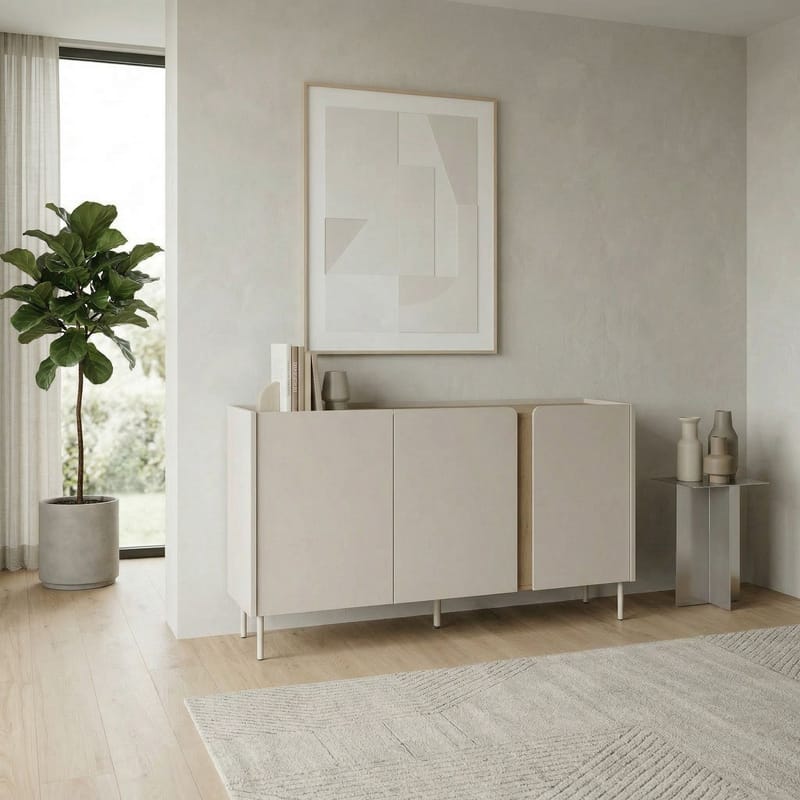 Lomar Konsoll 150x82,9x40,5 cm - Sandstein Naturlig eik - Oppbevaring - Oppbevaringsmøbler - Sideboard & skjenker