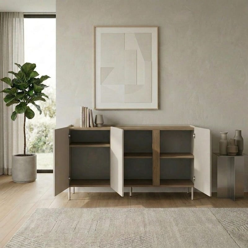Lomar Konsoll 150x82,9x40,5 cm - Sandstein Naturlig eik - Oppbevaring - Oppbevaringsmøbler - Sideboard & skjenker