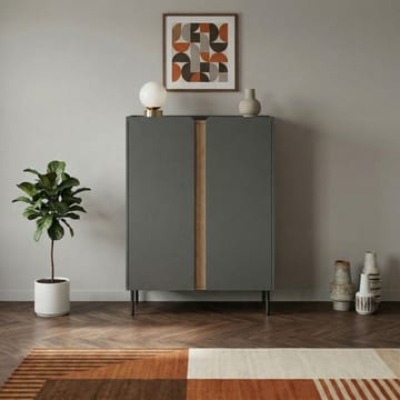 Lomar Skjenk 90x120,4x40,5 cm - Antrasitt/Naturlig eik/Svart - Oppbevaring - Oppbevaringsmøbler - Sideboard & skjenker