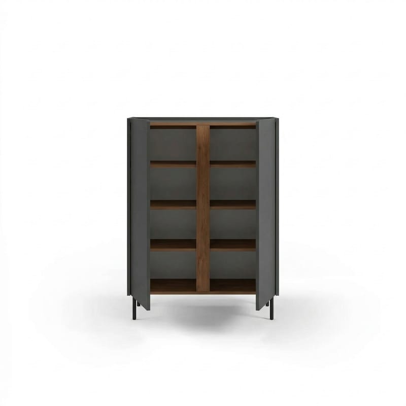Lomar Skjenk 90x120,4x40,5 cm - Antrasitt/Naturlig eik/Svart - Oppbevaring - Oppbevaringsmøbler - Sideboard & skjenker