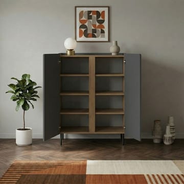 Lomar Skjenk 90x120,4x40,5 cm - Antrasitt/Naturlig eik/Svart - Oppbevaring - Oppbevaringsmøbler - Sideboard & skjenker
