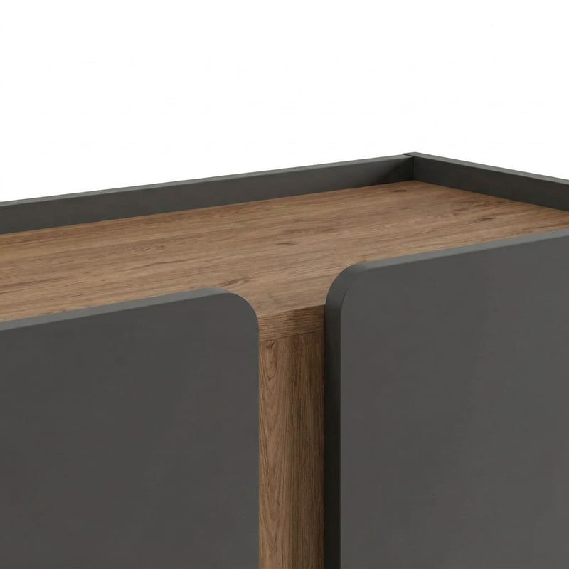 Lomar Skjenk 90x120,4x40,5 cm - Antrasitt/Naturlig eik/Svart - Oppbevaring - Oppbevaringsmøbler - Sideboard & skjenker
