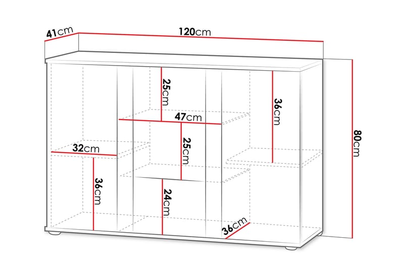 Lyrosen Skjenk 120 cm i Tre med Glassdør - Beige - Oppbevaring - Oppbevaringsmøbler - Sideboard & skjenker