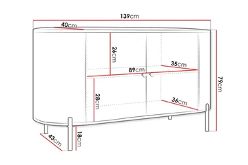 Maggio Skjenk 139x43 cm - Beige - Oppbevaring - Oppbevaringsmøbler - Sideboard & skjenker