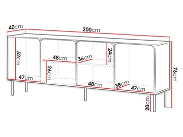 Marros Skjenk 200 cm - Blå - Oppbevaring - Oppbevaringsmøbler - Sideboard & skjenker