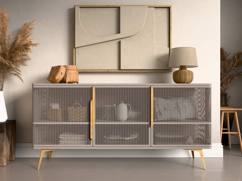 Mireva skjenk 180 cm - beige, gull - Oppbevaring - Oppbevaringsmøbler - Sideboard & skjenker