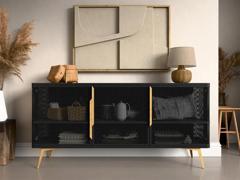 Mireva skjenk 180 cm - svart/gull - Oppbevaring - Oppbevaringsmøbler - Sideboard & skjenker