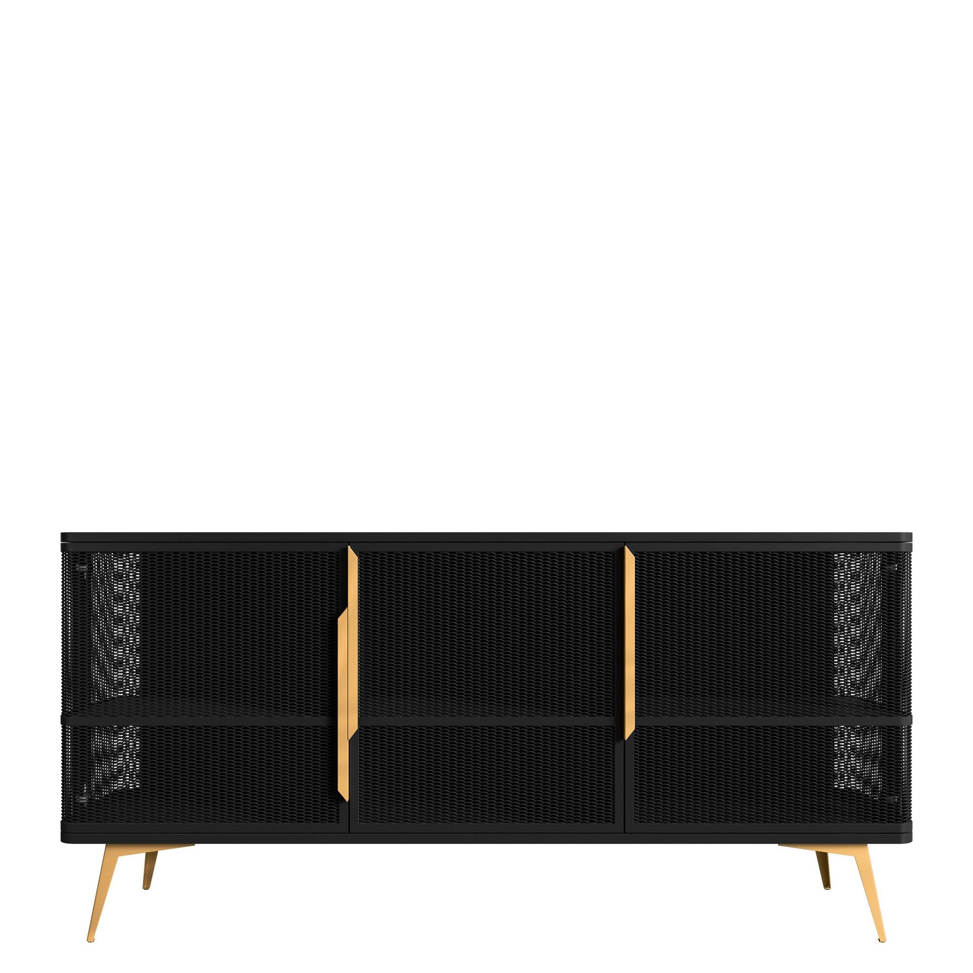 Mireva skjenk 180 cm - svart/gull