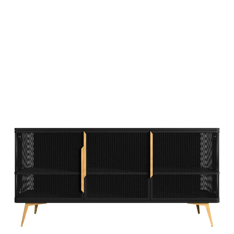 Mireva skjenk 180 cm, svart/gull