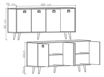 Mivora Konsollbord 180 cm - Sapphire Oak - Oppbevaring - Oppbevaringsmøbler - Sideboard & skjenker