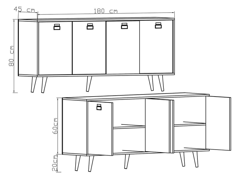 Mivora Konsollbord 180 cm - Sapphire Oak - Oppbevaring - Oppbevaringsmøbler - Sideboard & skjenker
