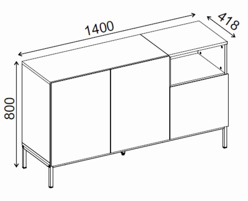 Morlen Konsoll 140x80x41,8 cm - Sandstein Naturlig eik - Oppbevaring - Oppbevaringsmøbler - Sideboard & skjenker