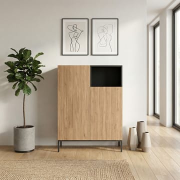 Morlen Skjenk 90x120x41,8 cm - Natural Oak, Wood Black, Sandstone - Oppbevaring - Oppbevaringsmøbler - Sideboard & skjenker