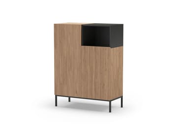 Morlen Skjenk 90x120x41,8 cm - Natural Oak, Wood Black, Sandstone - Oppbevaring - Oppbevaringsmøbler - Sideboard & skjenker
