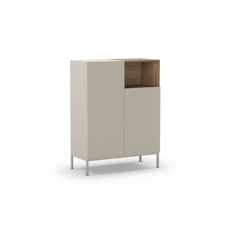 Morlen Skjenk 90x120x41,8 cm - Sandstein og naturlig eik - Oppbevaring - Oppbevaringsmøbler - Sideboard & skjenker
