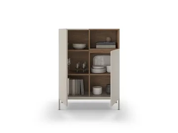 Morlen Skjenk 90x120x41,8 cm - Sandstein og naturlig eik - Oppbevaring - Oppbevaringsmøbler - Sideboard & skjenker