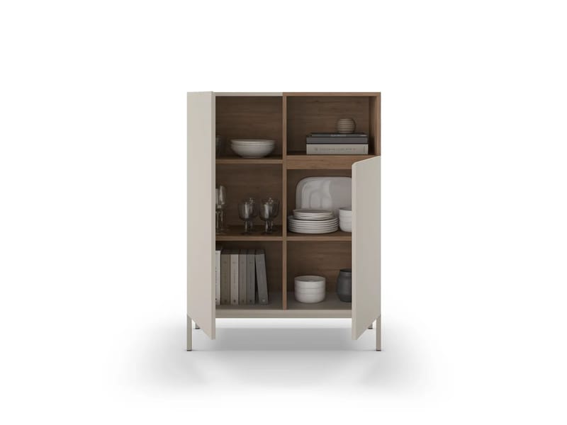 Morlen Skjenk 90x120x41,8 cm - Sandstein og naturlig eik - Oppbevaring - Oppbevaringsmøbler - Sideboard & skjenker