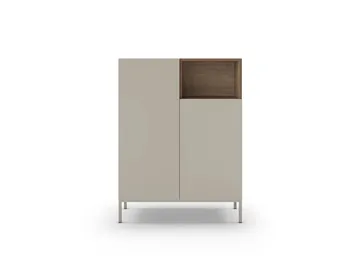 Morlen Skjenk 90x120x41,8 cm - Sandstein og naturlig eik - Oppbevaring - Oppbevaringsmøbler - Sideboard & skjenker