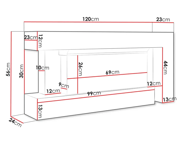 Morvyn Elektrisk Peis 120 cm - Oppbevaring - Oppbevaringsmøbler - Kommode