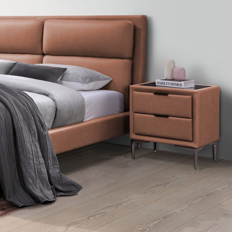 Nattbord HOME4YOU Lena 50,5x41x54 cm cognacbrun - konjakkbrun - Møbler - Bord - Avlastningsbord - Sengebord & nattbord