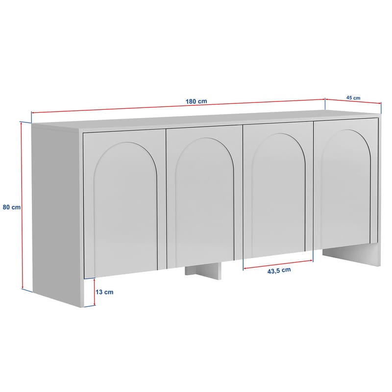 Nelora Konsollbord 180 cm - Hvit - Oppbevaring - Oppbevaringsmøbler - Sideboard & skjenker