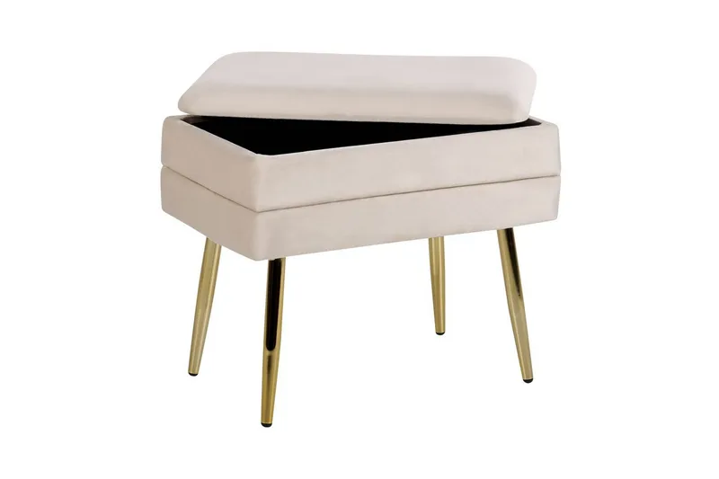 Oppbevaringsbenk Odessa Beige/Gull - Beige/Gull - Oppbevaring - Oppbevaringsmøbler - Oppbevaringskiste