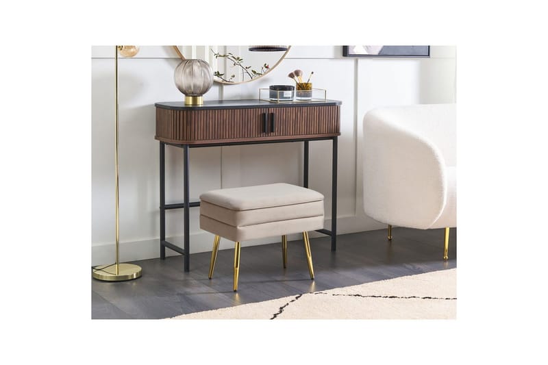 Oppbevaringsbenk Odessa Beige/Gull - Beige/Gull - Oppbevaring - Oppbevaringsmøbler - Oppbevaringskiste