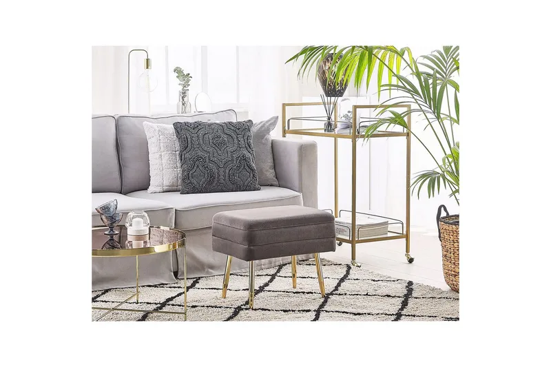 Oppbevaringsbenk Odessa Grå/gull - Grå/gull - Oppbevaring - Oppbevaringsmøbler - Oppbevaringskiste