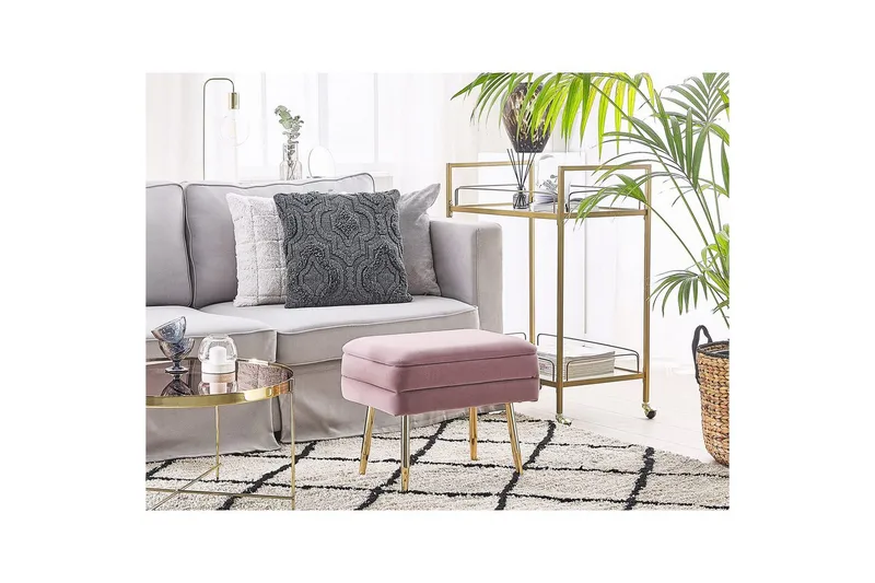Oppbevaringsbenk Odessa Rosa/Gull - Rosa/Gull - Oppbevaring - Oppbevaringsmøbler - Oppbevaringskiste