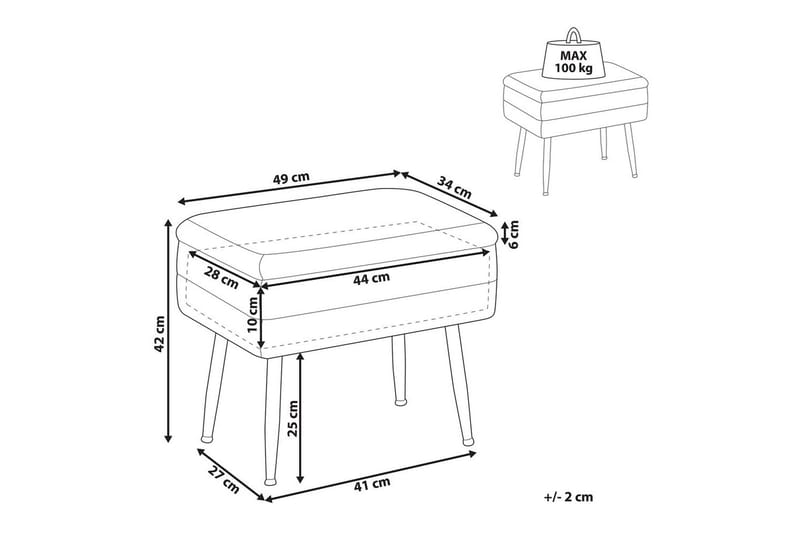 Oppbevaringsbenk Odessa Rosa/Gull - Rosa/Gull - Oppbevaring - Oppbevaringsmøbler - Oppbevaringskiste