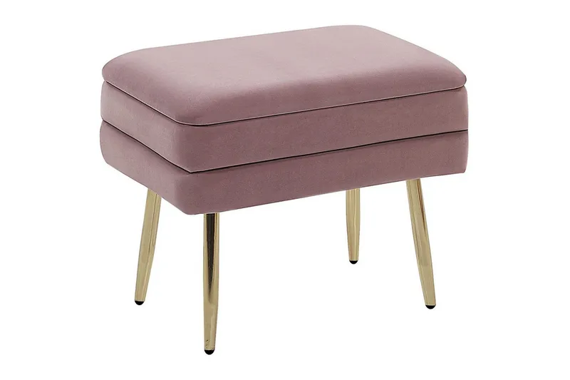 Oppbevaringsbenk Odessa Rosa/Gull, Rosa/Gull