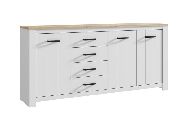 Crumpton Kommode 206 cm, Hvit/Brun