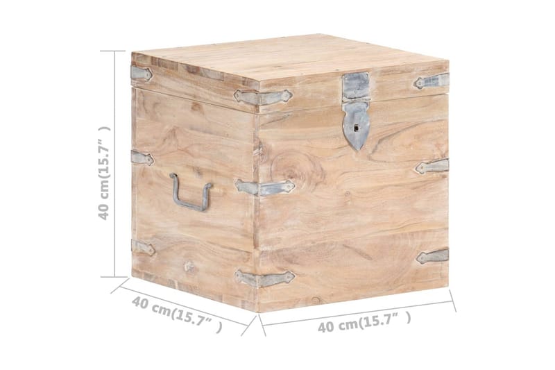 Kiste 40x40x40 cm heltre akasie - Oppbevaring - Oppbevaringsmøbler - Oppbevaringskiste