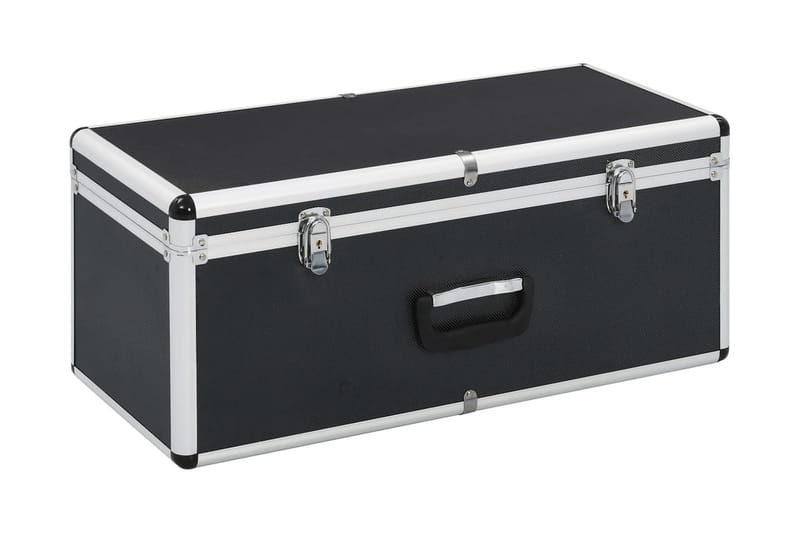 Oppbevaringskasser 2 stk svart aluminium - Svart - Oppbevaring - Oppbevaringsmøbler - Oppbevaringskiste