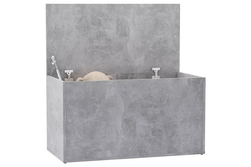 Oppbevaringskiste betonggrå 84x42x46 cm sponplate - Grå - Oppbevaring - Oppbevaringsmøbler - Oppbevaringskiste