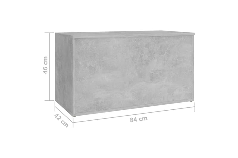 Oppbevaringskiste betonggrå 84x42x46 cm sponplate - Grå - Oppbevaring - Oppbevaringsmøbler - Oppbevaringskiste