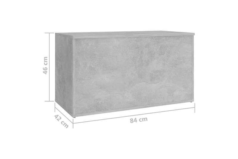 Oppbevaringskiste betonggrå 84x42x46 cm sponplate - Grå - Oppbevaringskiste