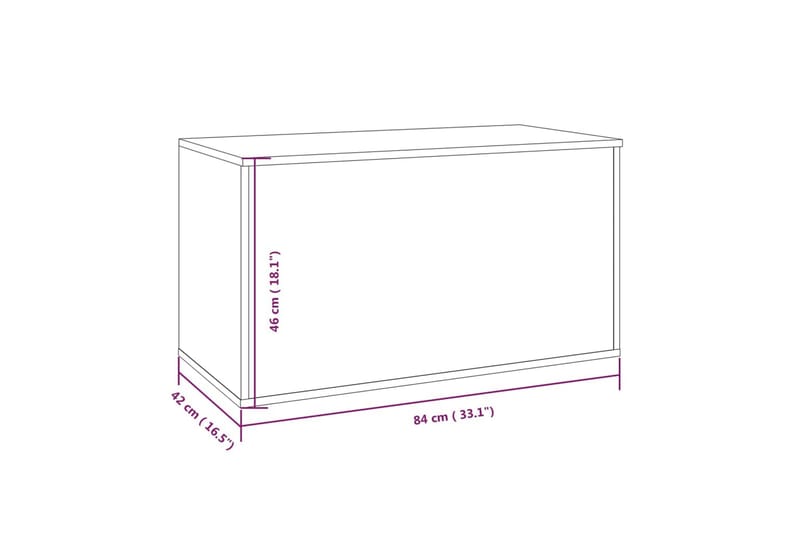 Oppbevaringskiste brun eik 84x42x46 cm konstruert tre - Brun - Oppbevaring - Oppbevaringsmøbler - Oppbevaringskiste