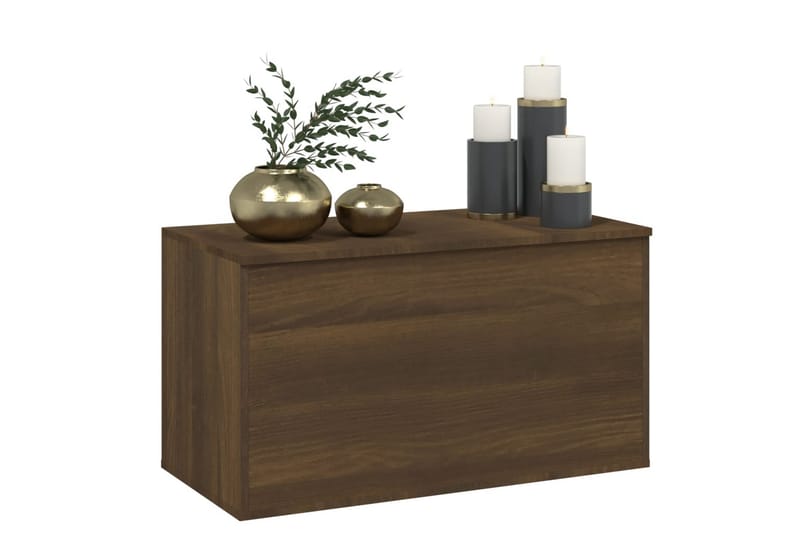 Oppbevaringskiste brun eik 84x42x46 cm konstruert tre - Brun - Oppbevaring - Oppbevaringsmøbler - Oppbevaringskiste