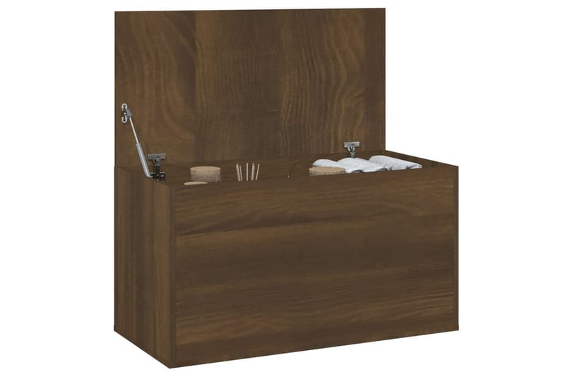 Oppbevaringskiste brun eik 84x42x46 cm konstruert tre - Brun - Oppbevaring - Oppbevaringsmøbler - Oppbevaringskiste
