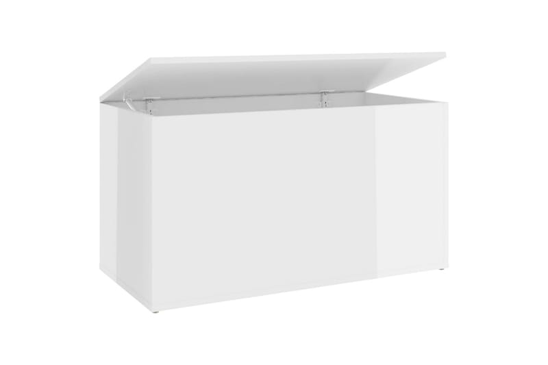 Oppbevaringskiste høyglans hvit 84x42x46 cm sponplate - Hvit - Oppbevaring - Oppbevaringsmøbler - Oppbevaringskiste