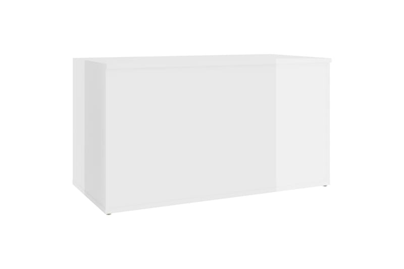 Oppbevaringskiste høyglans hvit 84x42x46 cm sponplate - Hvit - Oppbevaring - Oppbevaringsmøbler - Oppbevaringskiste