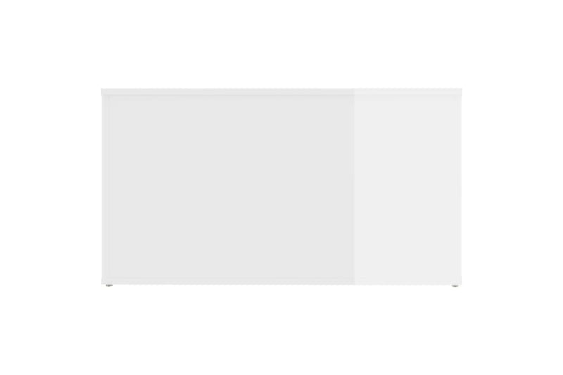 Oppbevaringskiste høyglans hvit 84x42x46 cm sponplate - Hvit - Oppbevaring - Oppbevaringsmøbler - Oppbevaringskiste