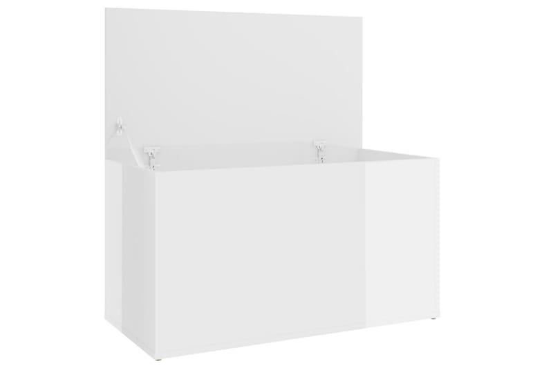 Oppbevaringskiste høyglans hvit 84x42x46 cm sponplate - Hvit - Oppbevaring - Oppbevaringsmøbler - Oppbevaringskiste